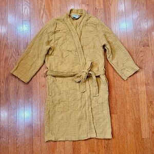 Parachute Cloud Cotton Robe Gauze Amber Yellow Pockets Womens Small Mens XS Belt